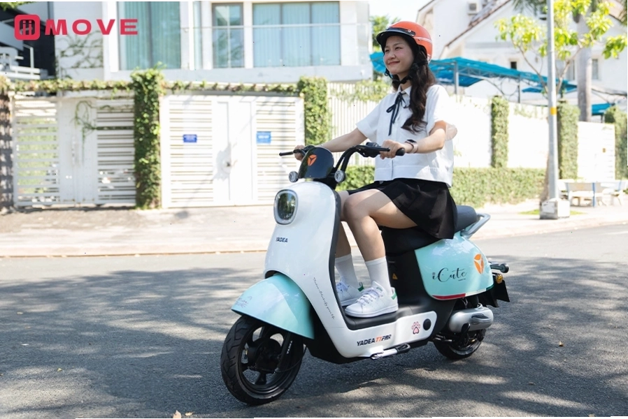 Xe đạp điện YADEA I-CUTE với phong cách dễ thương và màu sắc tươi sáng