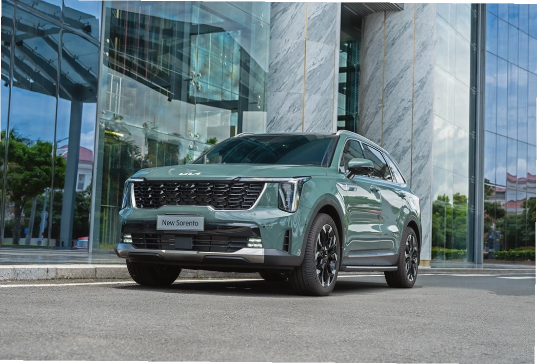 Xe Kia Sorento màu xanh đẹp mắt