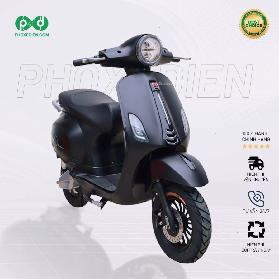 Xe máy điện Victoria V88 Pro màu đen bóng mạnh mẽ
