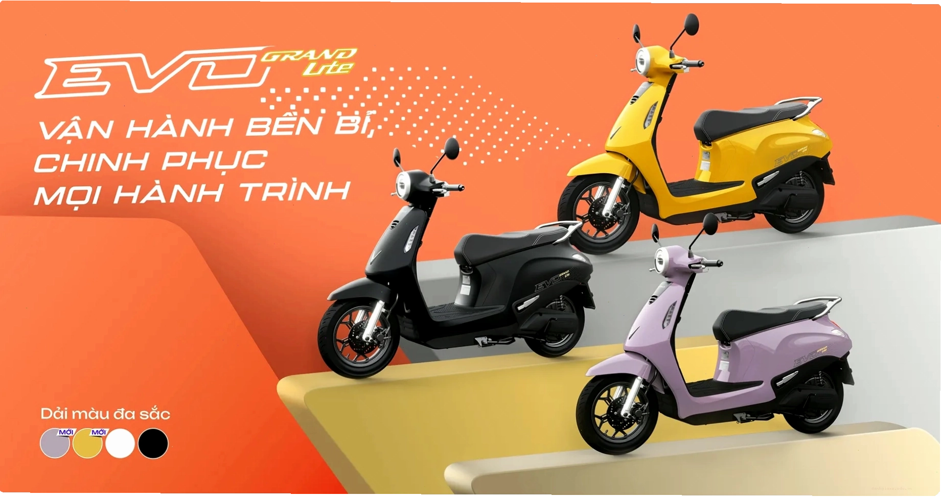 Xe máy điện VinFast Evo Grand Lite 2026 với thiết kế trẻ trung