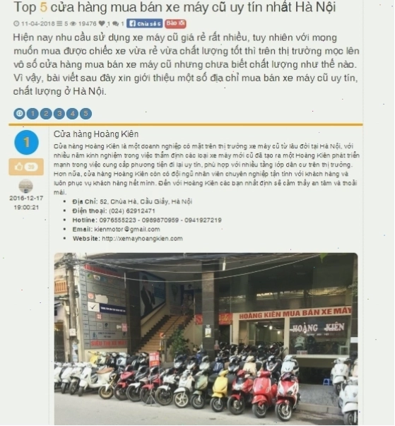 Xe máy Hoàng Kiên - Cửa hàng mua bán xe máy cũ uy tín tại Hà Nội