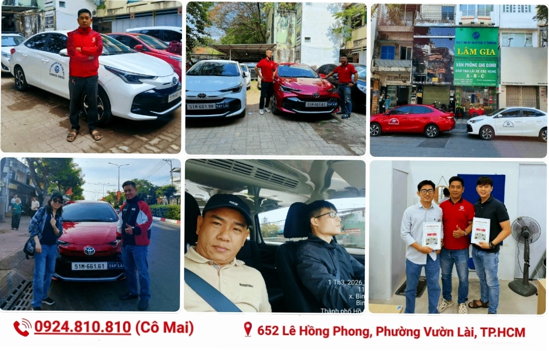 Xe tập lái được trang bị đầy đủ trên sa hình