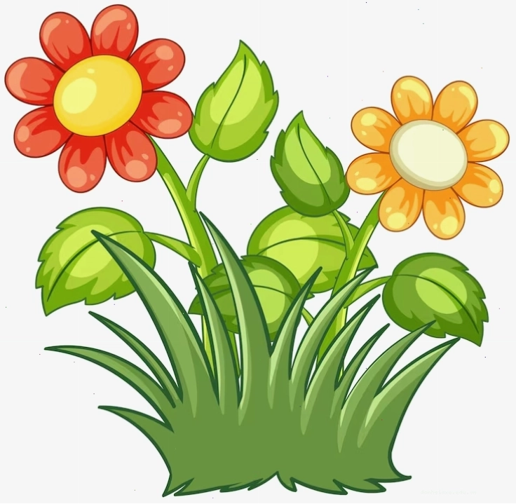 Vector hoa đa sắc màu phong cách chibi