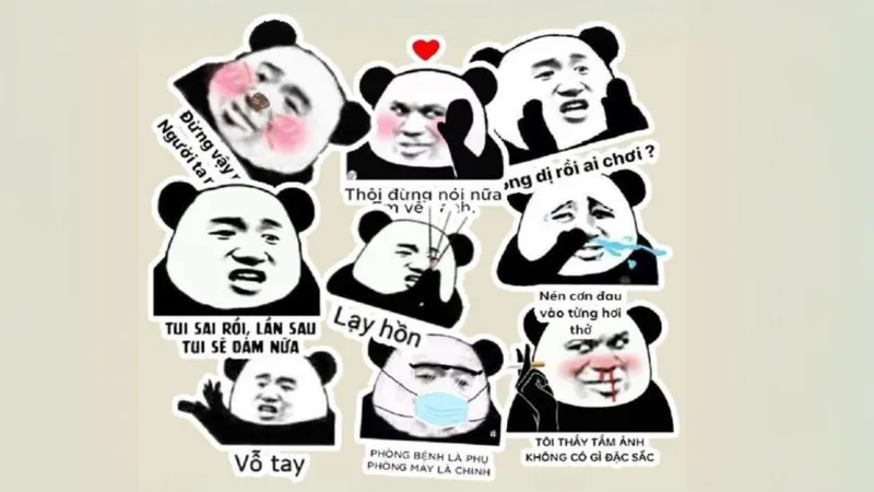 Hài hước meme gấu trúc troll face