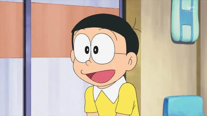 Hình doraemon và nobita cute cực dễ thương đang cười tươi