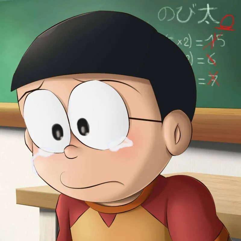 Bản vẽ tay vẽ nobita ngầu thể hiện phong cách độc đáo